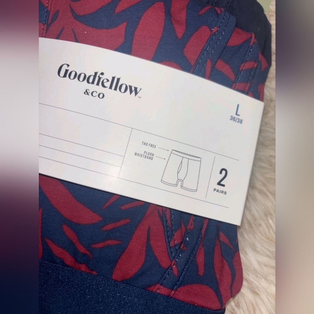 Goodfellow & Co Men's 2pk Boxer Briefs Ref Navy Print Large NEW R-0255 - Picture 7 of 7